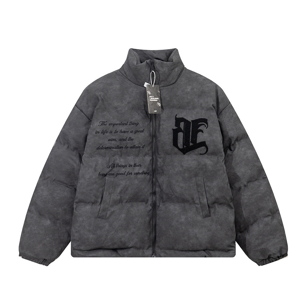 Men's Embroidered Letter Cotton-padded Jacket 