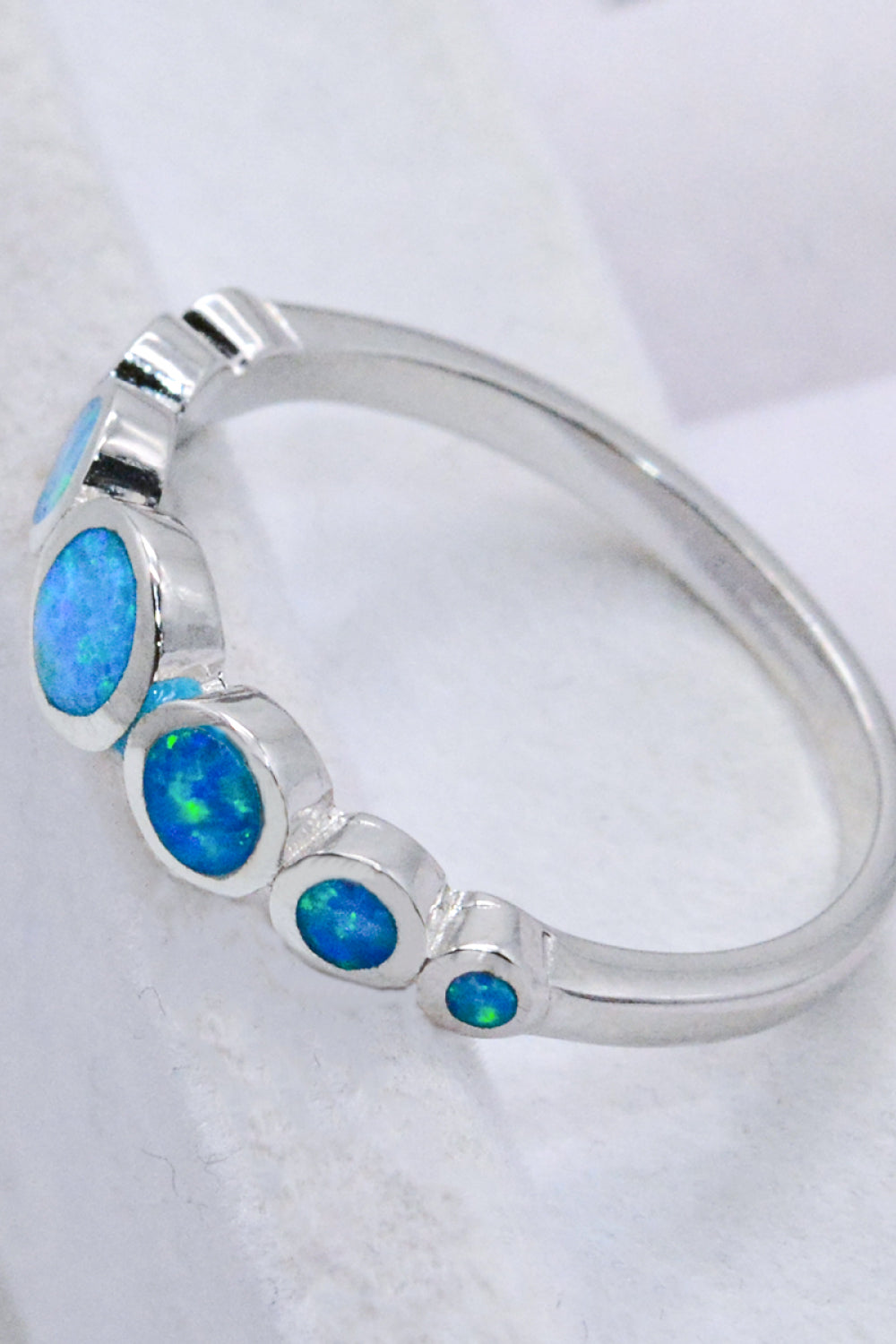 925 Sterling Silver Multi-Opal Ring 