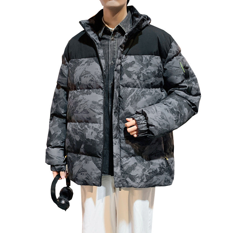 Winter Men's Camouflage Hooded Down Cotton Jacket 