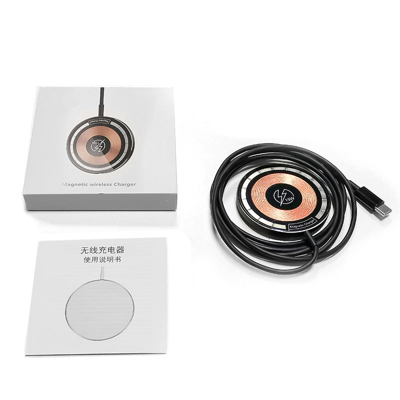 Transparent Magnetic Wireless Charger Phone Electrical Desktop Round Fast 