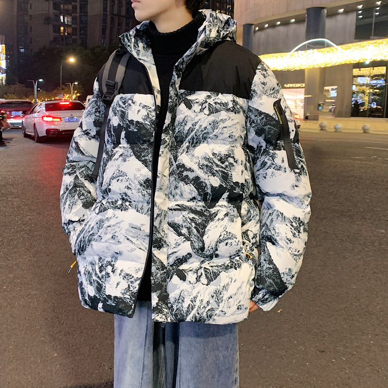 Winter Men's Camouflage Hooded Down Cotton Jacket 