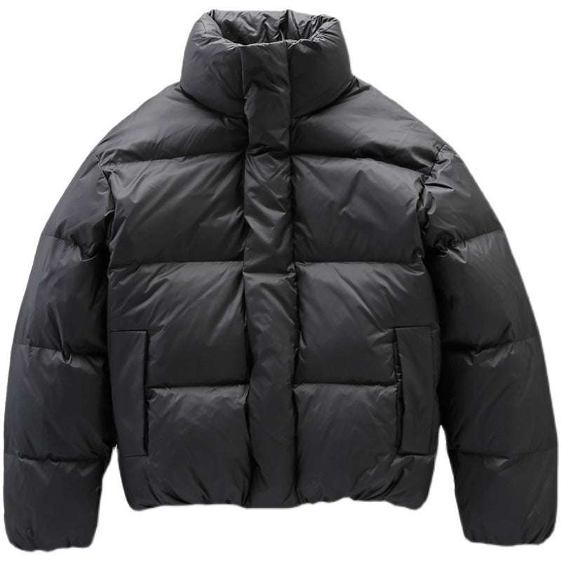 Black Stand-up Collar Down Jacket For Men 