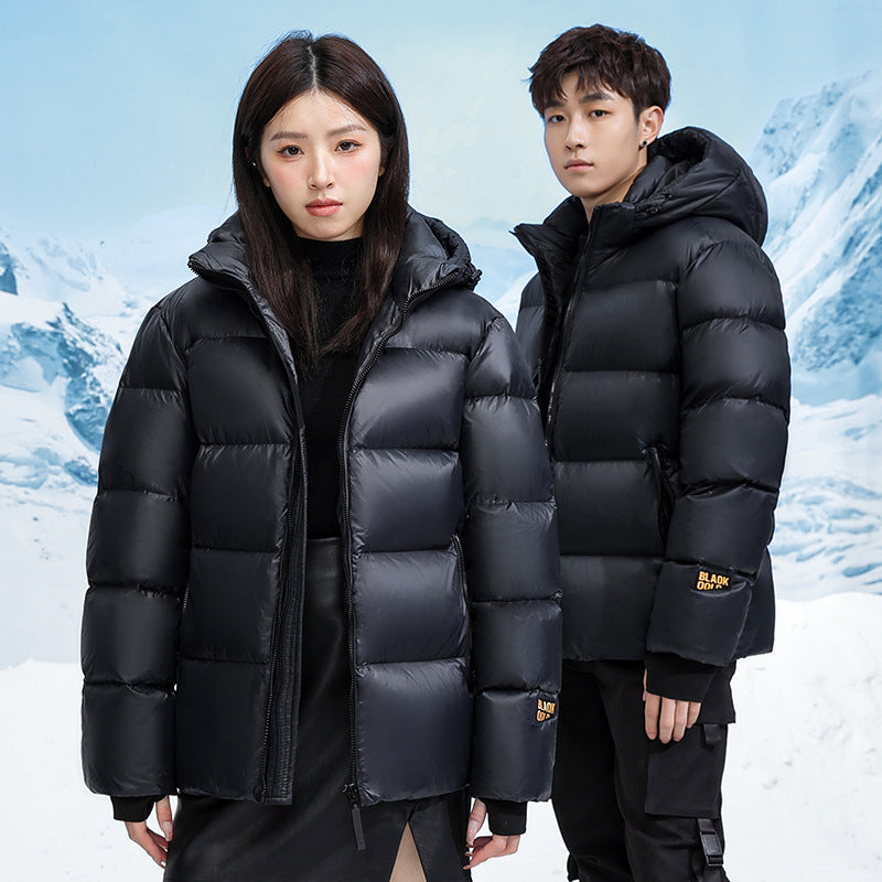 Winter Black Gold Down Jacket Couple Style 