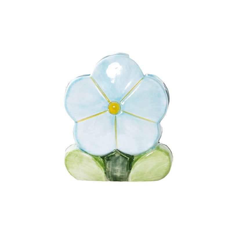 Cute Flowers Ceramic Niche Vase Decoration 