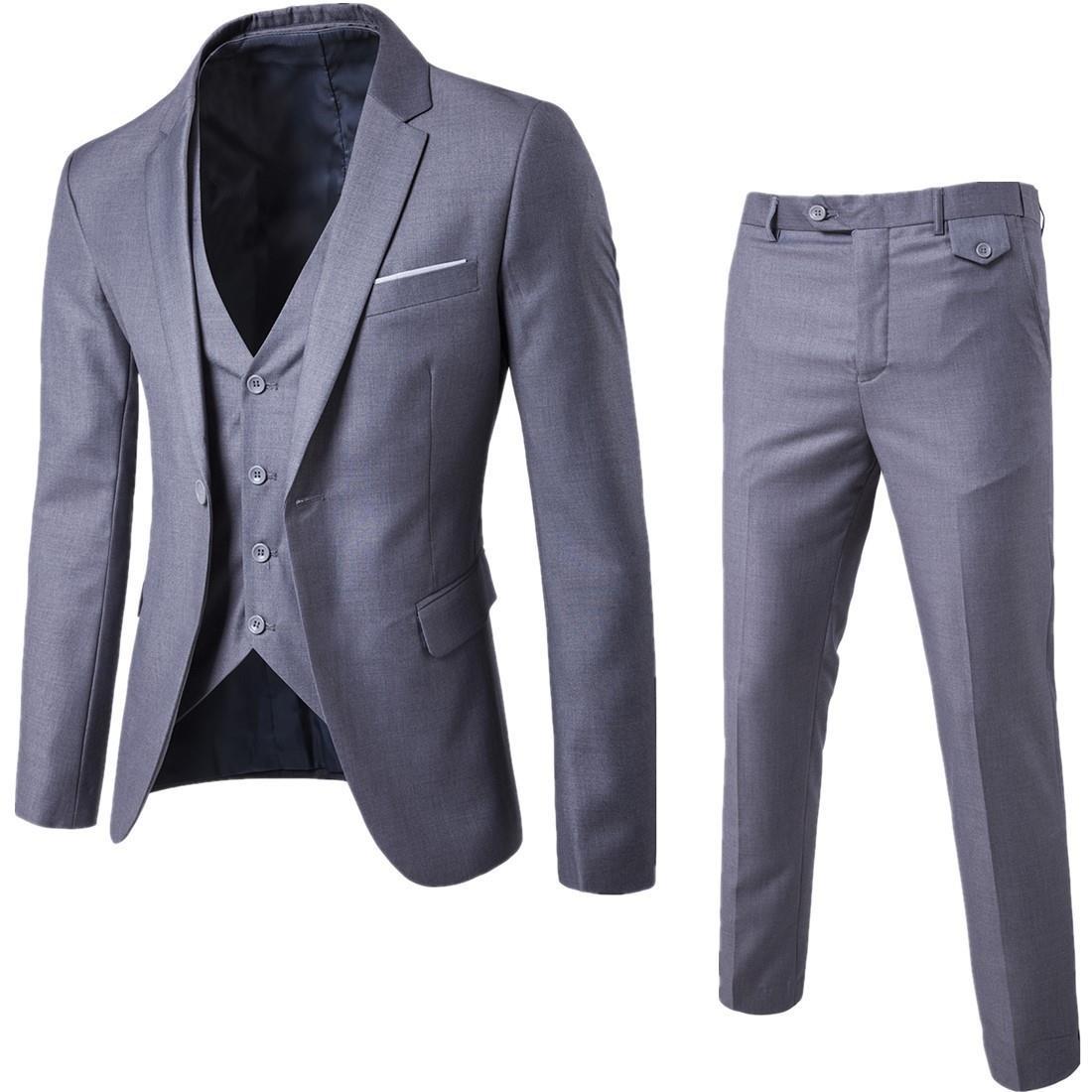 Men's Business Casual Suit Three-piece Suit 