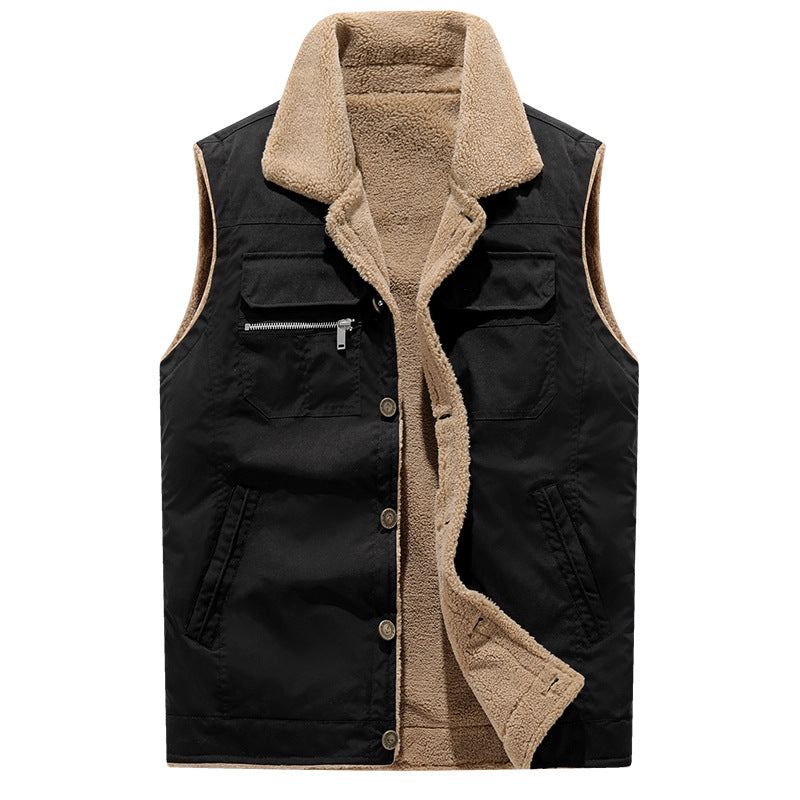 Lambswool Vest Man Autumn And Winter Plus Size Loose Thickening Keep Warm Vest 