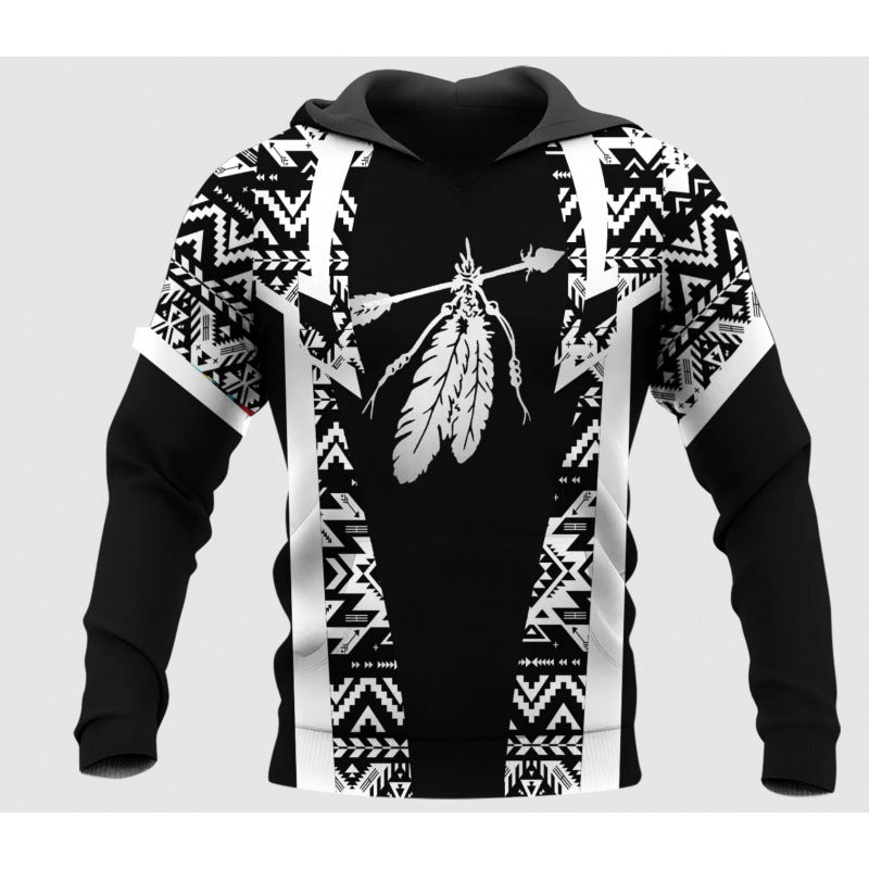 Sweater Black And White Pattern Men's Clothing