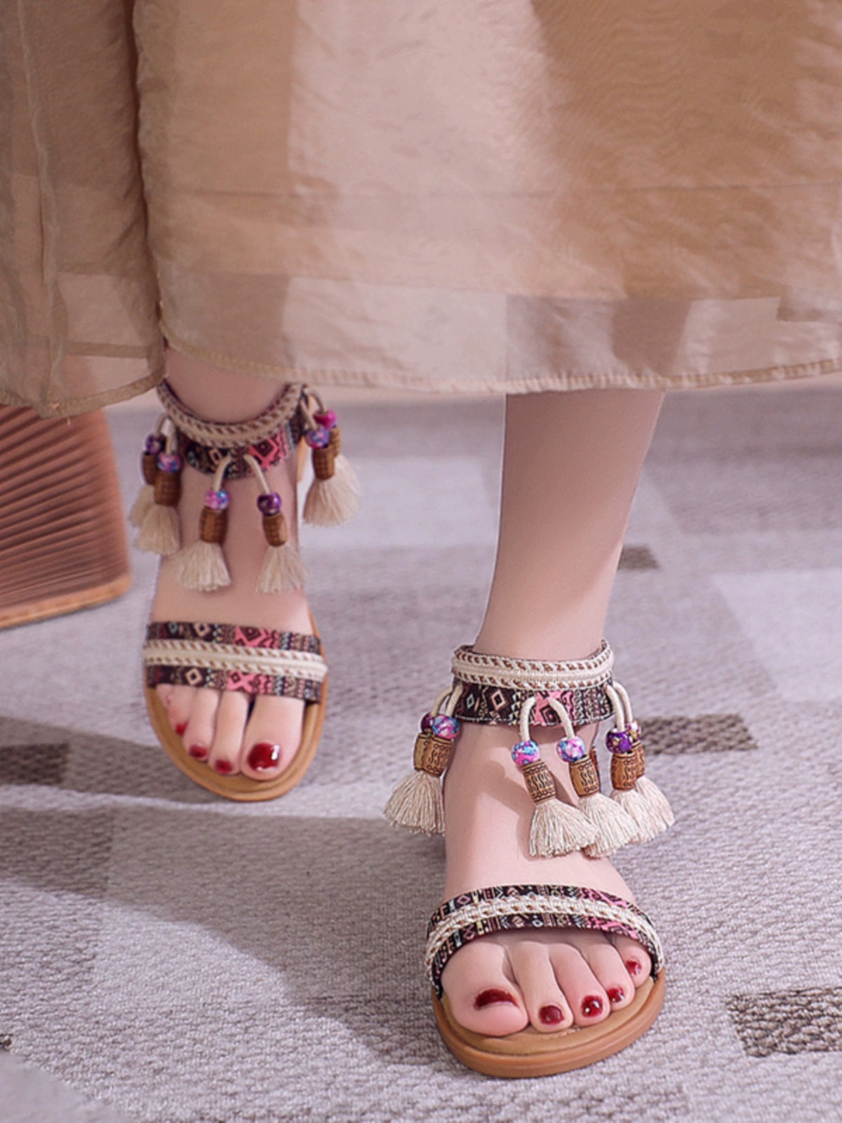 Summer 2023 Boho Tassel Flats 