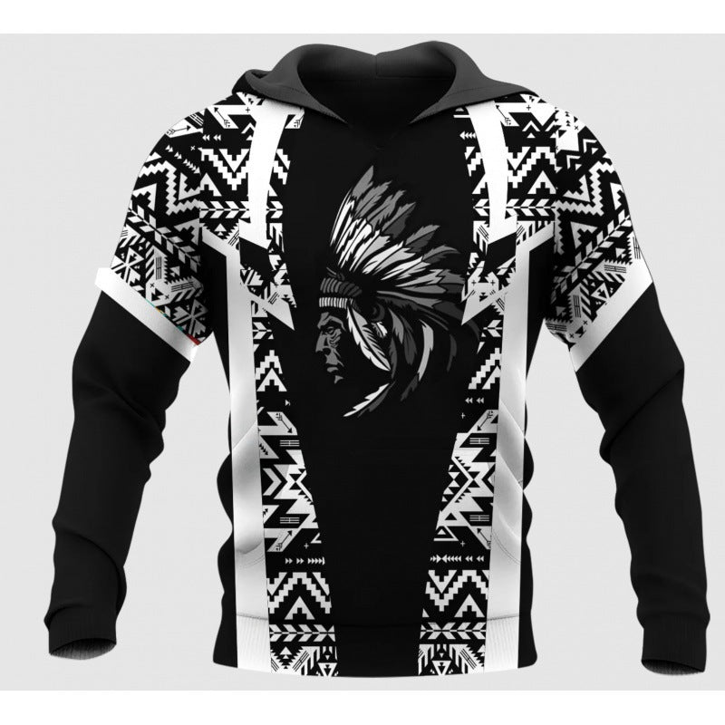 Sweater Black And White Pattern Men's Clothing