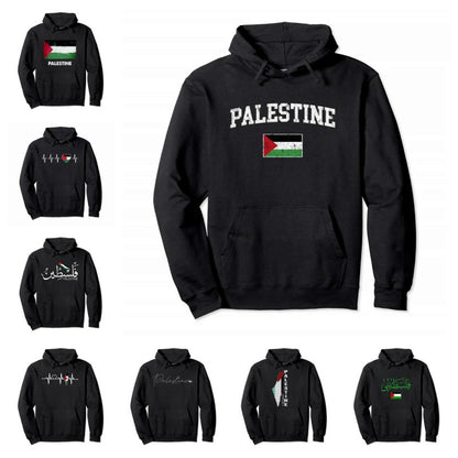 Cotton Palestine Pullover Hoodie Warm Hoodie Fashion Hip Hop Street Wear Pullover Men Women Casual Sweatshirt