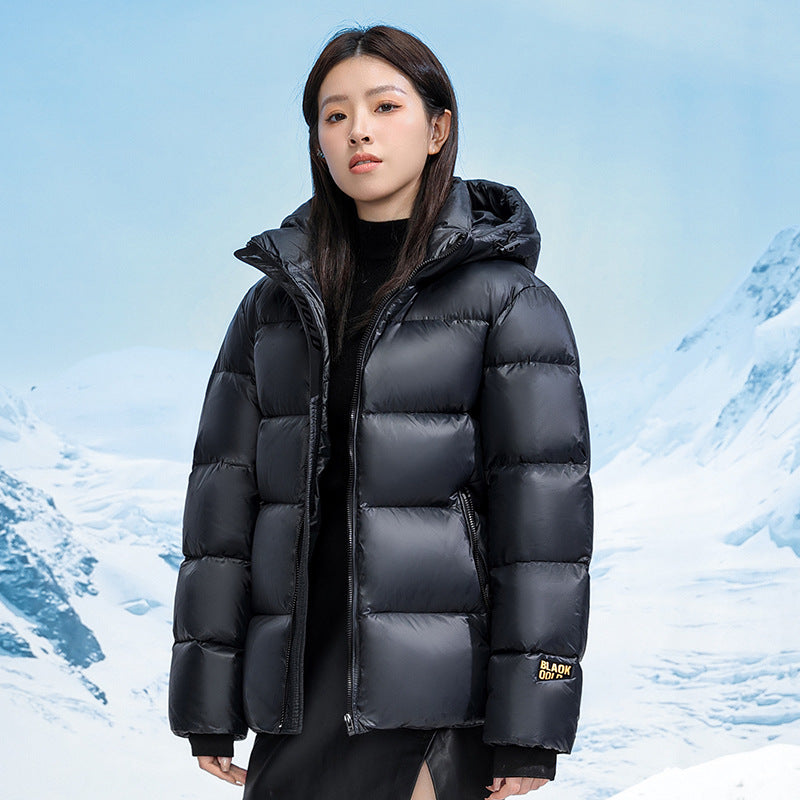 Winter Black Gold Down Jacket Couple Style 