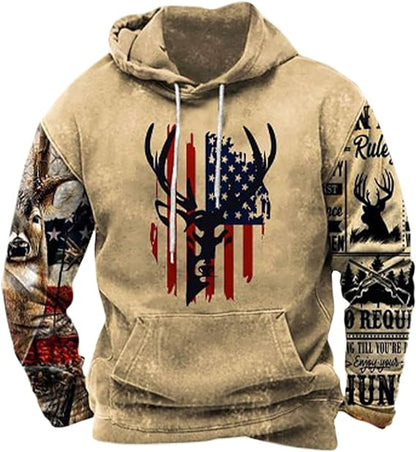 Printed Hoodie Men's Clothing