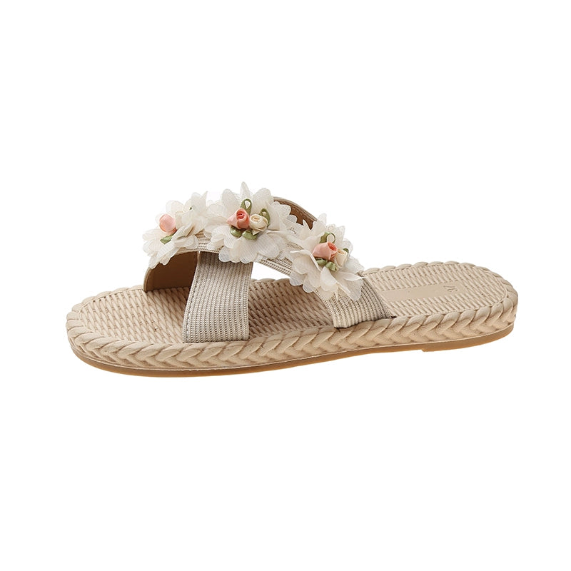 Summer 2024 Boho Fairy Linen Slippers 