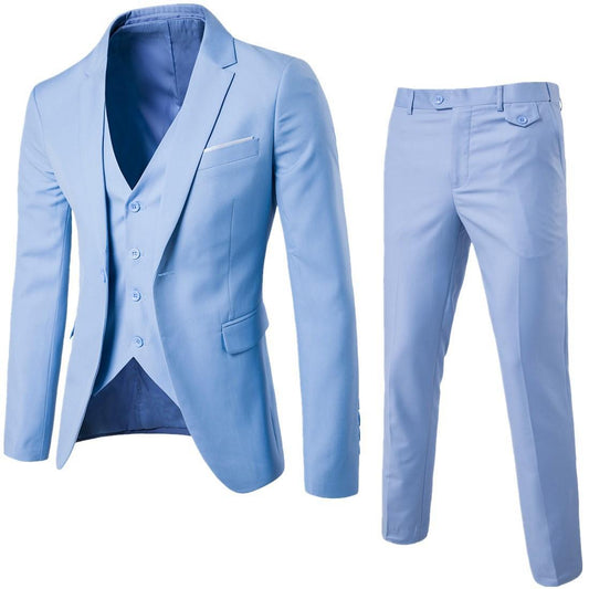 Men's Business Casual Suit Three-piece Suit 