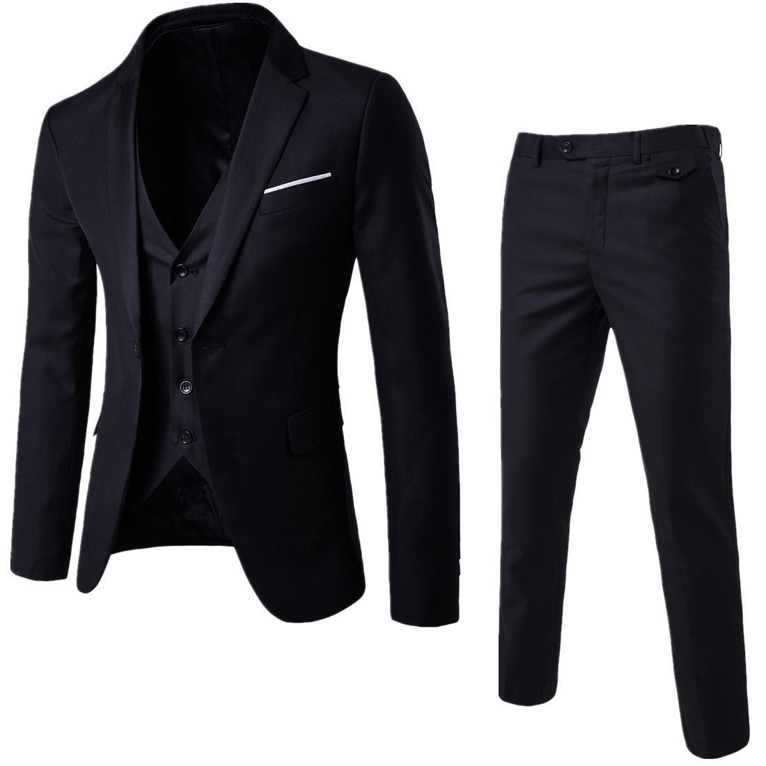 Men's Business Casual Suit Three-piece Suit 