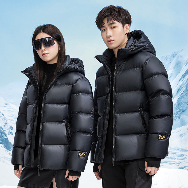 Winter Black Gold Down Jacket Couple Style 