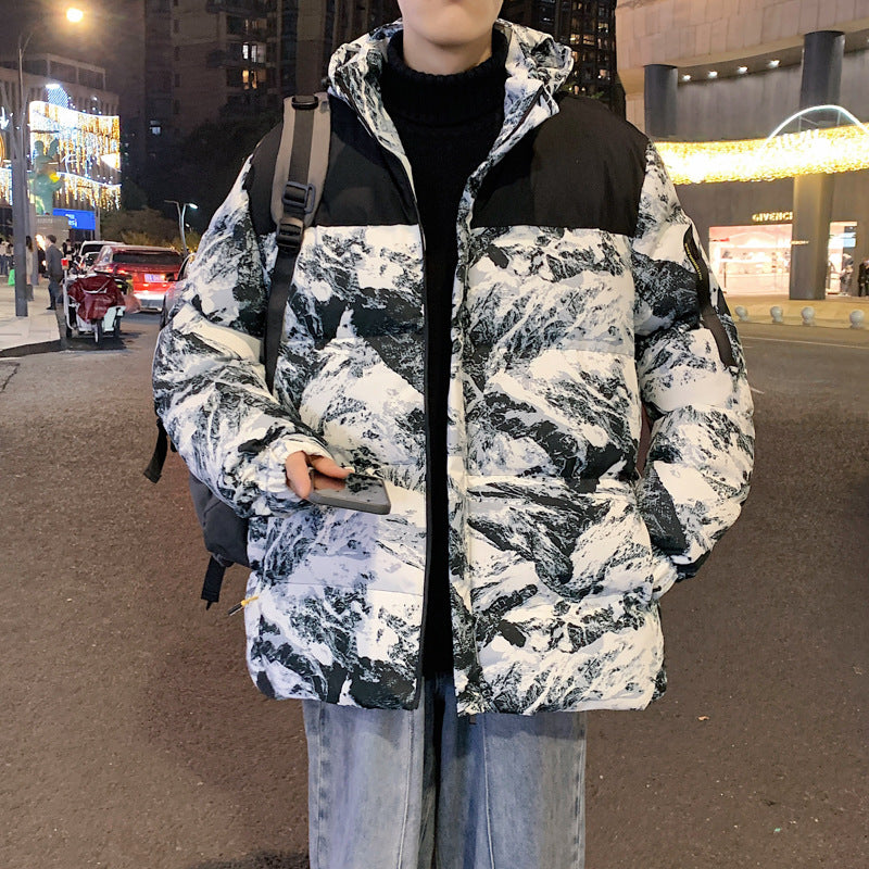 Winter Men's Camouflage Hooded Down Cotton Jacket 