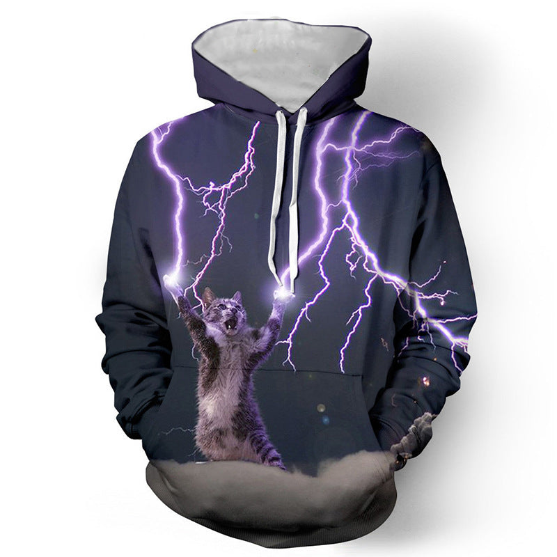 Lightning Cat White Horse 3D Printed Sweater For Men And Women