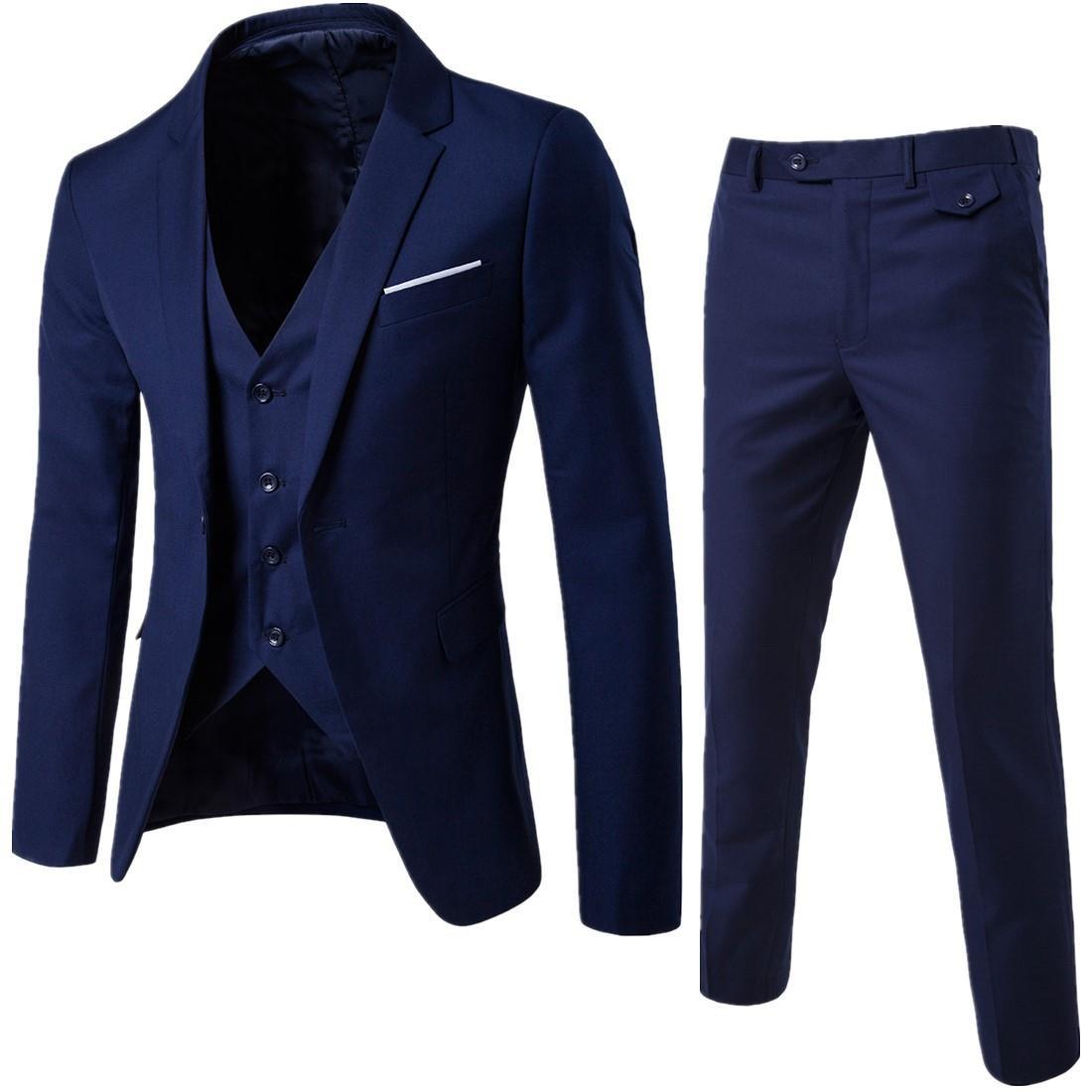 Men's Business Casual Suit Three-piece Suit 