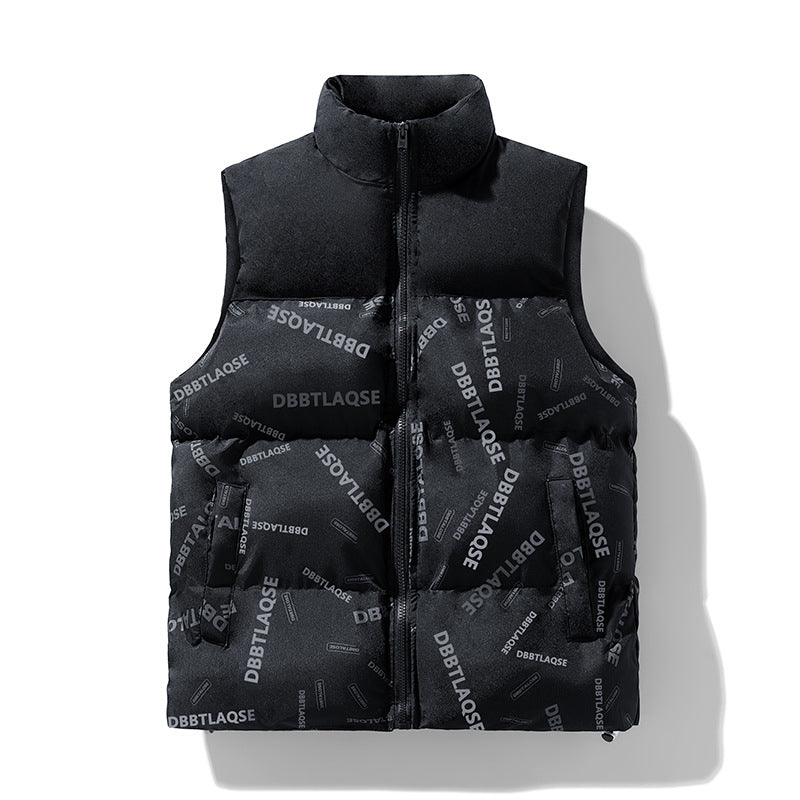 Men's Winter Stitching Sleeveless Cotton Coat 