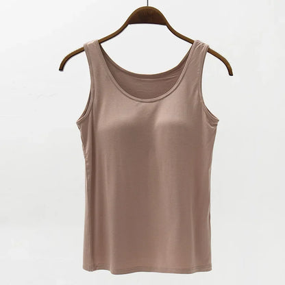 2024 New Summer Modal Camisole with Five-Finger Cup Chest Pad 