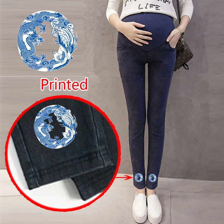 Denim Elegance: Maternity Jeans for Stylish Pregnancy and Nursing Comfort Denim Jeans Maternity Pants Babbazon F522o blue M -BABBAZON