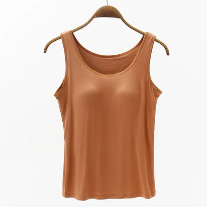 2024 New Summer Modal Camisole with Five-Finger Cup Chest Pad 