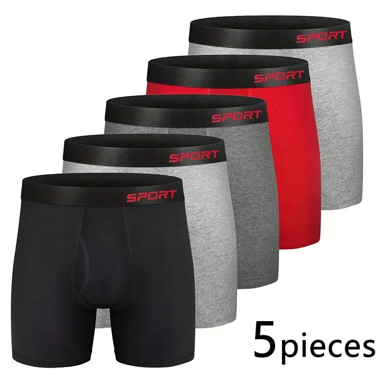 5-Pack Men's Sports Boxer Underwear 