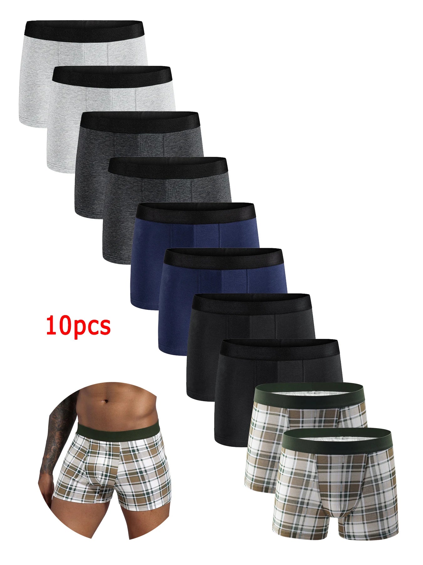 10-Pack 2023 Men's Cotton Underwear 