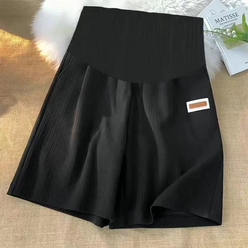 Seamless High Waist Maternity Shorts for Cool Pregnancy Comfort 