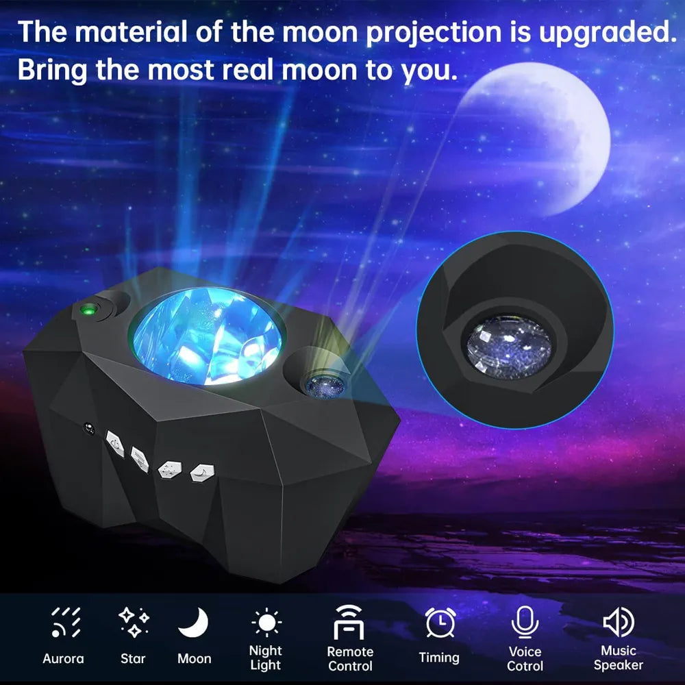 Premium Galaxy Moon Projector with Bluetooth Speaker 