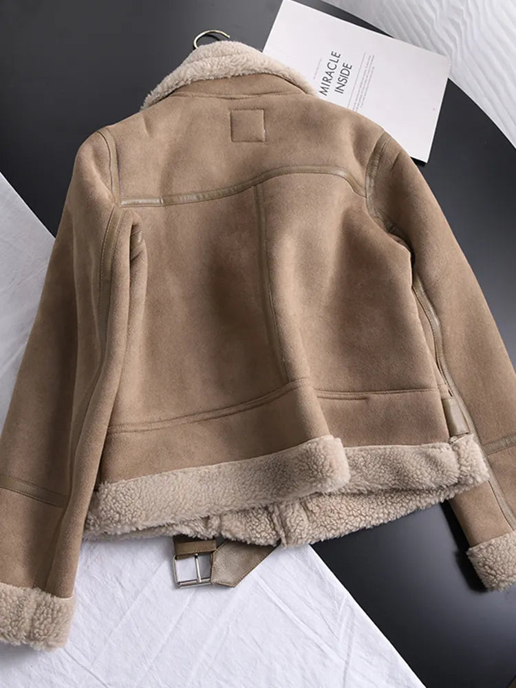 Women's Winter Suede Lamb Jacket 