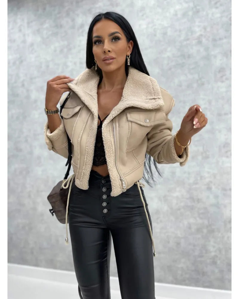 2024 Retro Aviator Style Faux Leather Jacket 