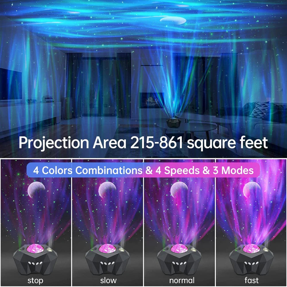 Premium Galaxy Moon Projector with Bluetooth Speaker 