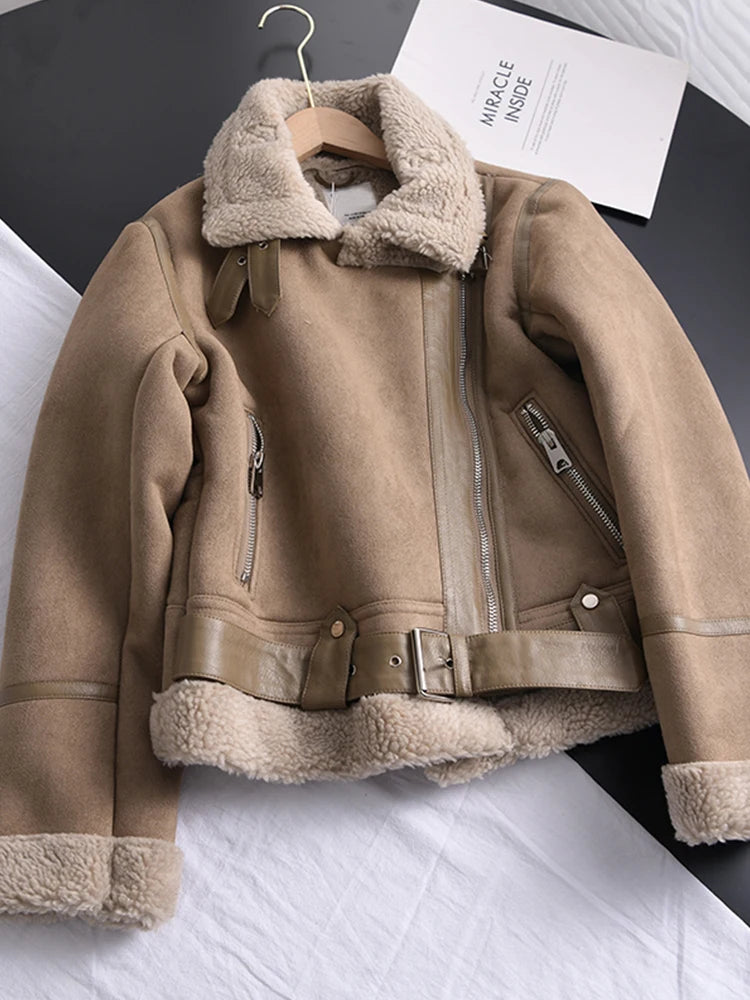 Women's Winter Suede Lamb Jacket 