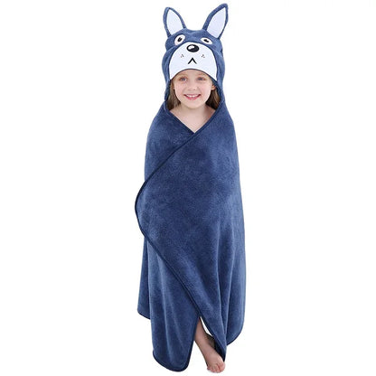 Toddler Hooded Baby Bath Towels—Soft, Warm, and Perfect for Snuggly Moments Toddler Hooded Baby Bath Towels Babbazon E Blue Squirrel  -BABBAZON