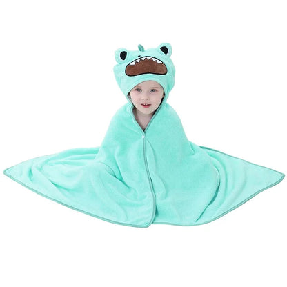 Toddler Hooded Baby Bath Towels—Soft, Warm, and Perfect for Snuggly Moments Toddler Hooded Baby Bath Towels Babbazon J Blue Frog  -BABBAZON