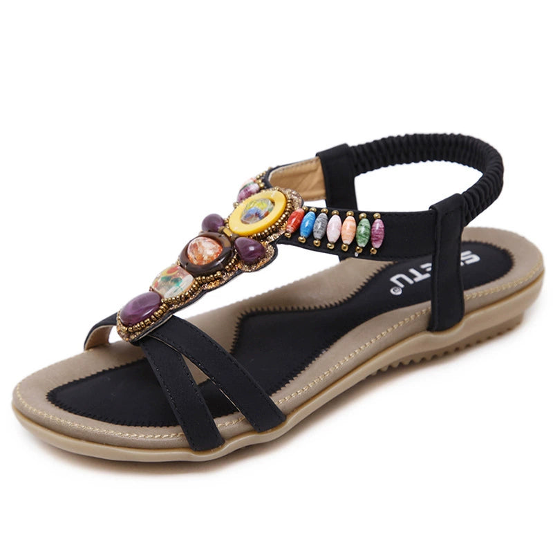 Ethnic Style Flats - Comfortable and Non-Slip Sandals (Sizes 43-45) 