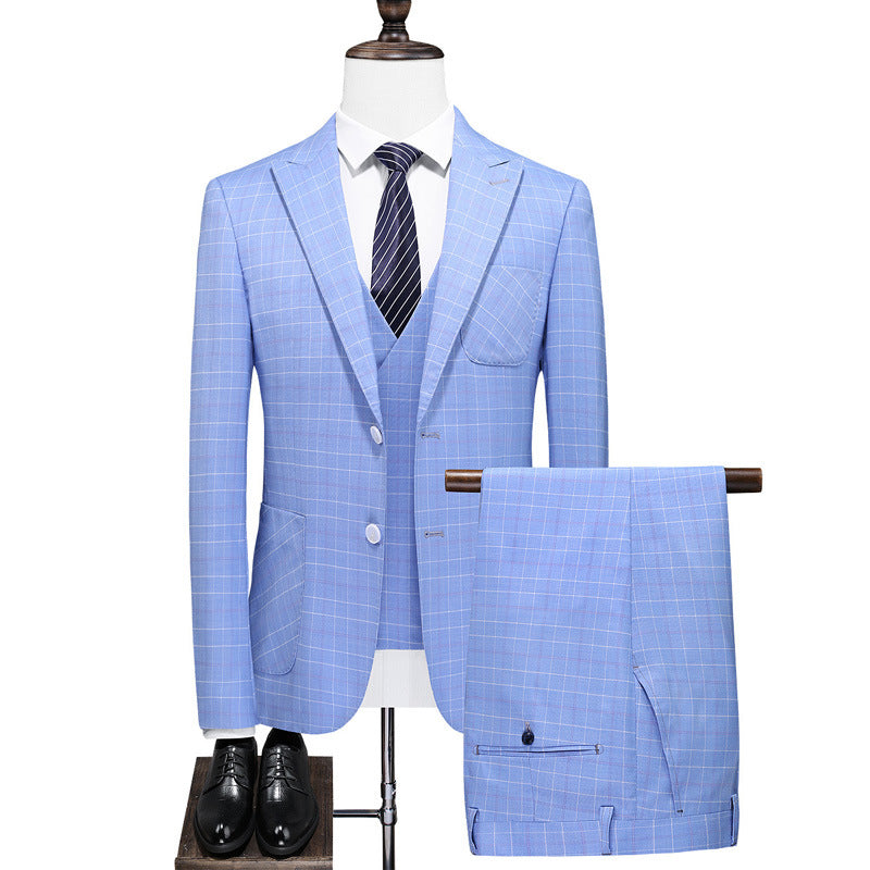 Men's Business Casual Suit Three-piece Wedding Dress 