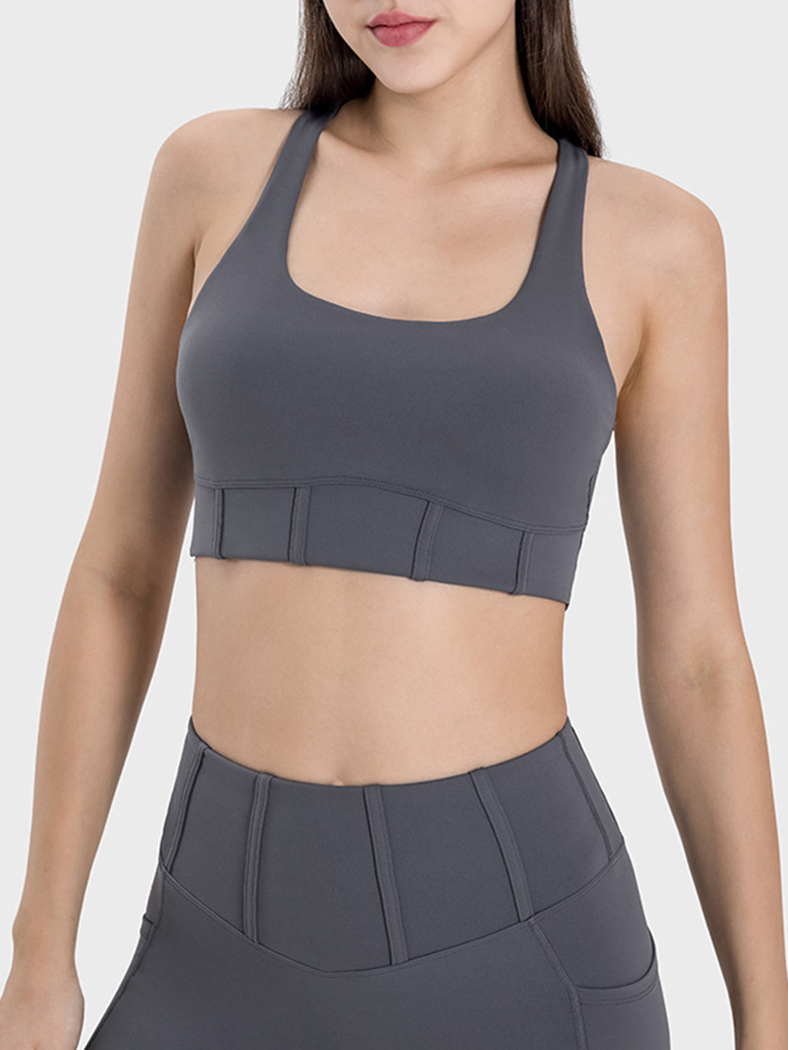 Square Neck Wide Strap Active Tank - Babbazon New Products