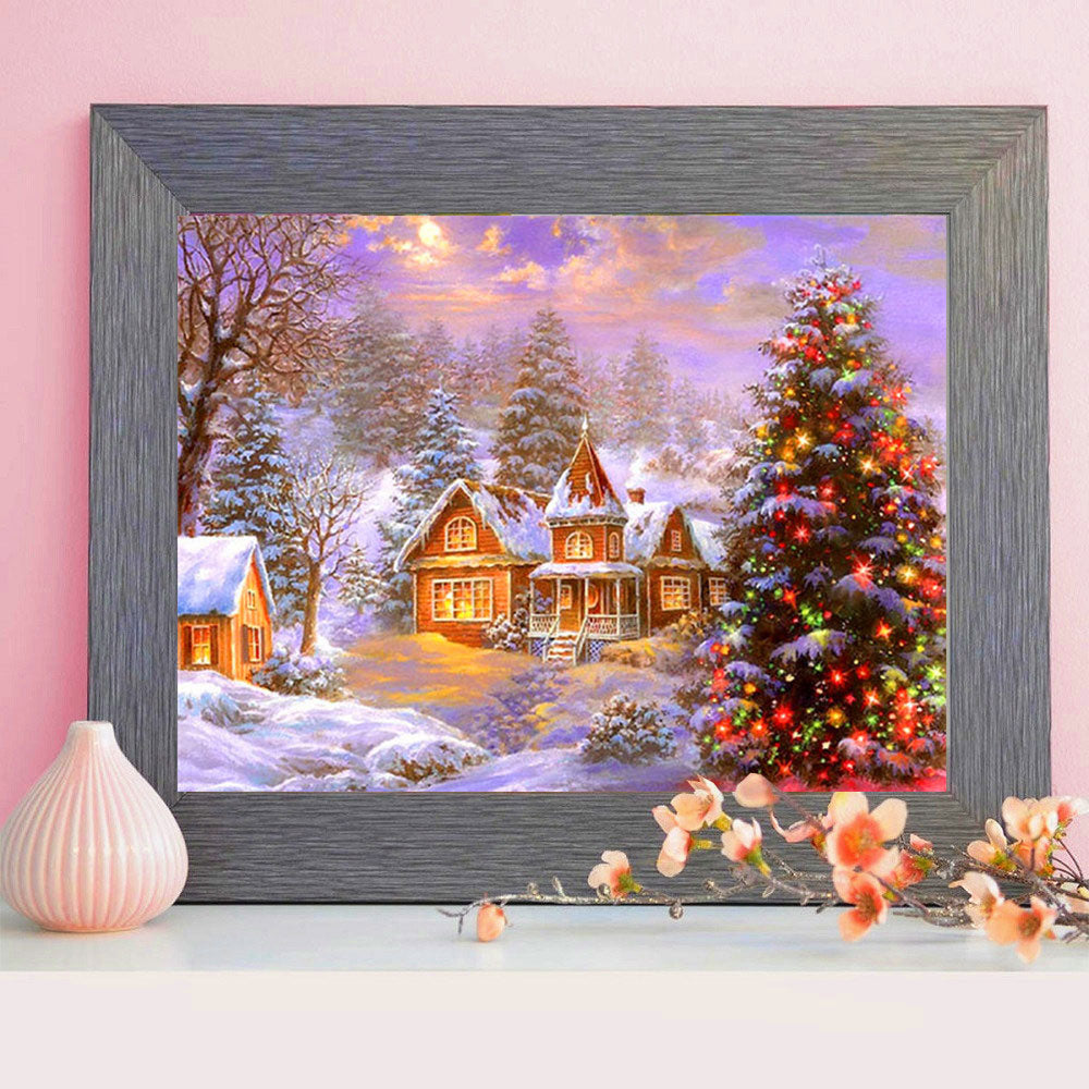 DIY Diamond Painting Christmas Tree Kit Diamond Embroidery Landscape Mosaic Handmade Gift