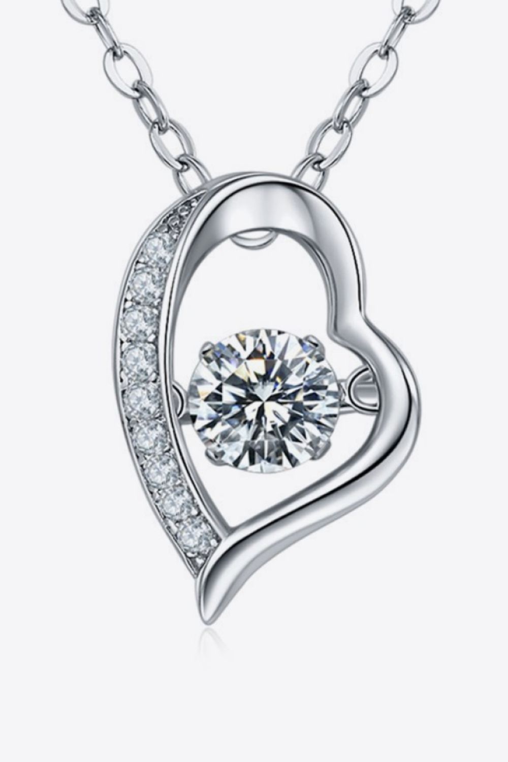 925 Sterling Silver Moissanite Pendant Necklace 