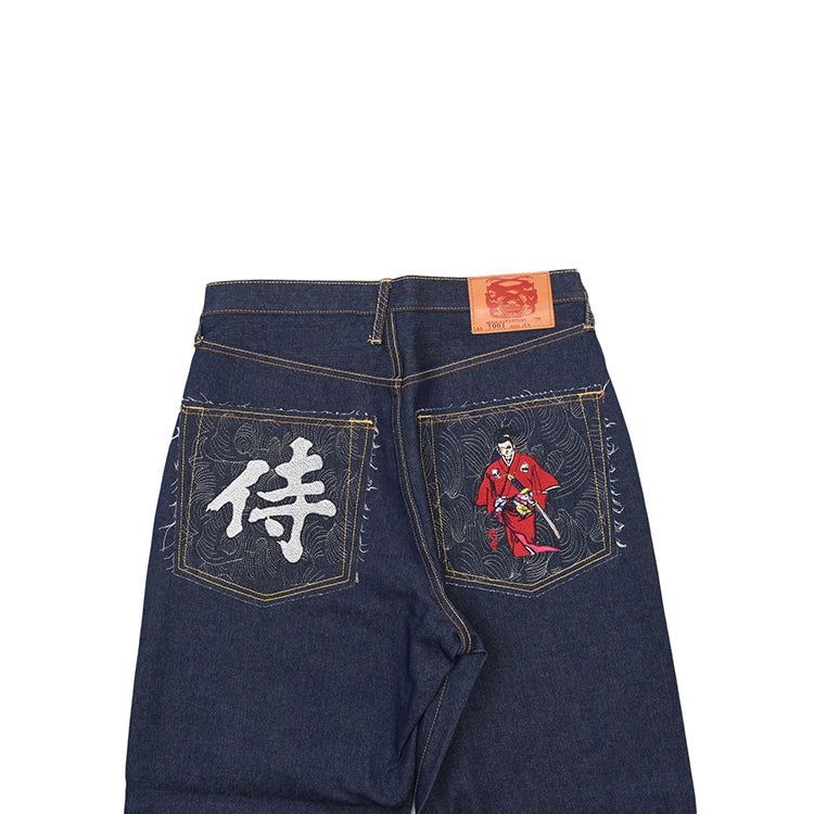 Japanese Ukiyoe Embroidery Vintage Loose Jeans