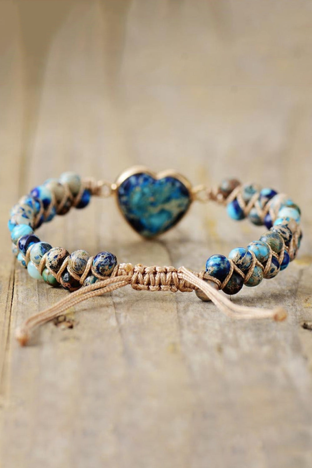 Handmade Heart Shape Natural Stone Bracelet 