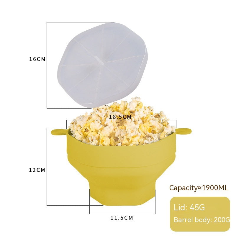 Silicone Popcorn Bucket High Temperature Resistant With Cover 