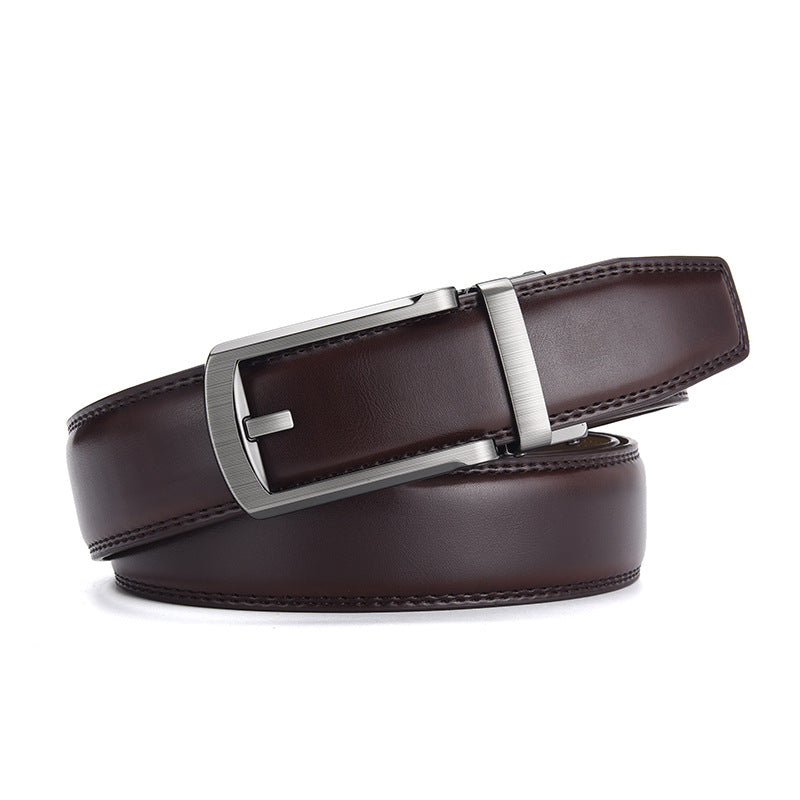 Men's Automatic Buckle Pure Cowhide Pant Belt 