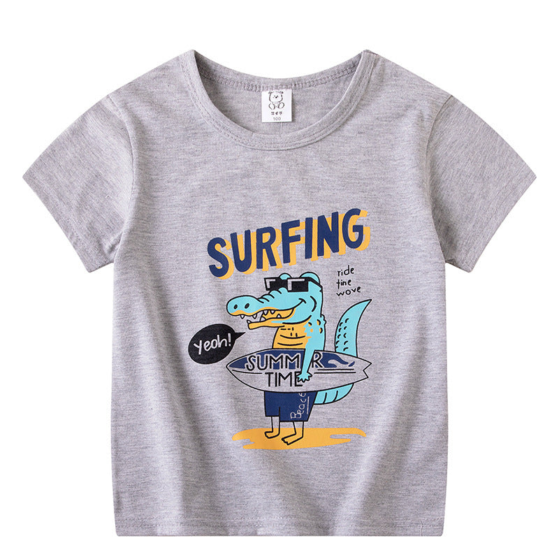 Children's Short Sleeve Boys And Girls T-shirt Cartoon Half Sleeve Top