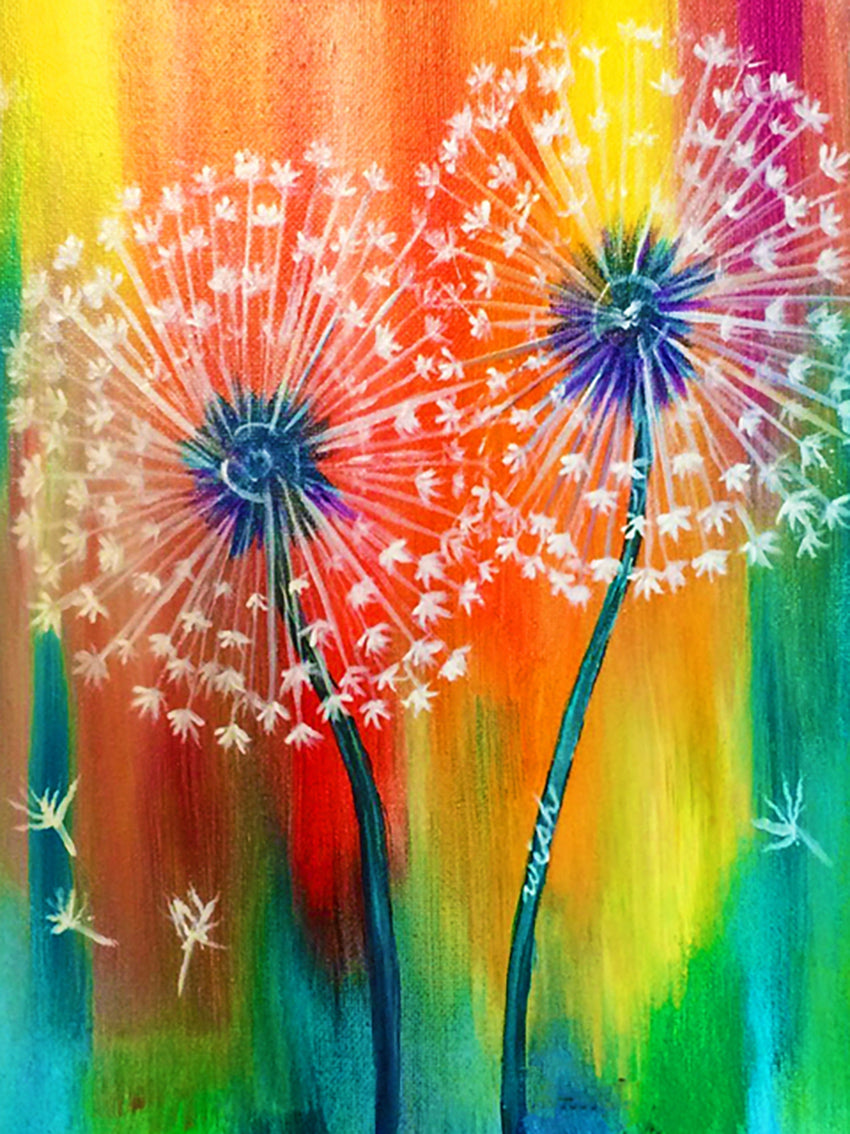 Colorful Dandelion Diamond Embroidery Handmade