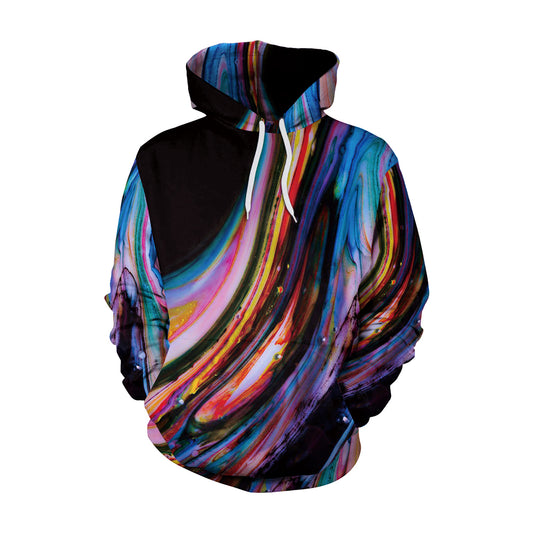 Digital Printing Hooded Polyester Sweater Pullover Plus Size