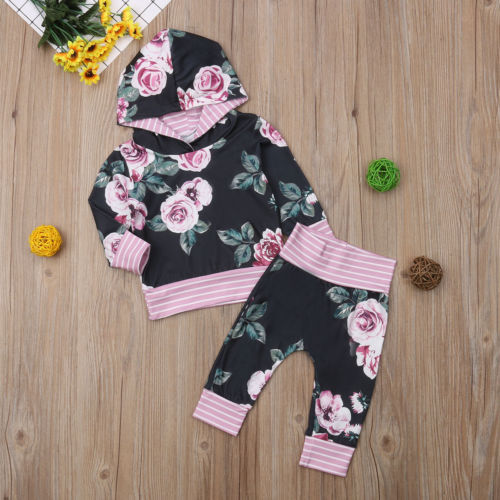 Girls Spring And Autumn Floral Blouse Floral Trousers